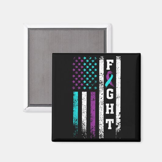Retro Fight Suicide Prevention Awareness Us Flag Magnet (Vorderseite/Rückseite)