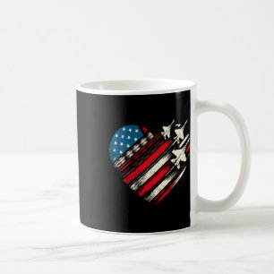 Retro Fighter Jet Airplane Amerikanisches Flaggenh Kaffeetasse