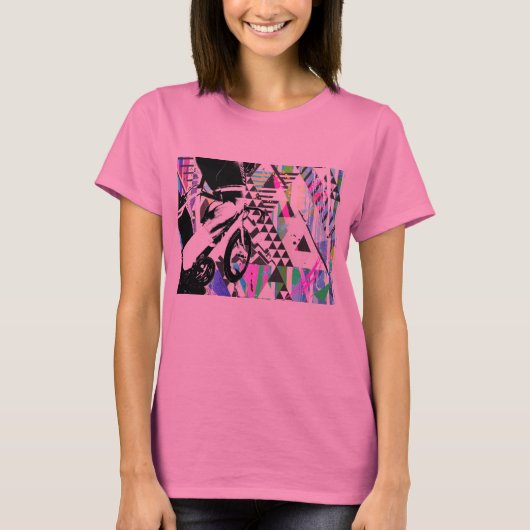 Retro Fikeshot auf cooler angepasster Oberseite T-Shirt (Vorderseite)