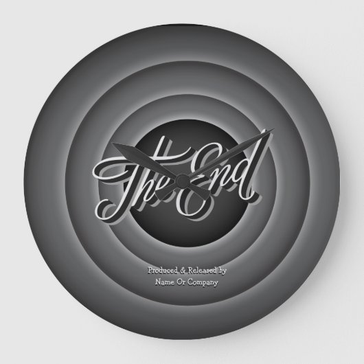 Retro Film-Endschirm-Wanduhr Große Wanduhr (Vorderseite)