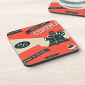 Retro Film-Plakat-Getränk-Untersetzer Untersetzer (Linke Seite)