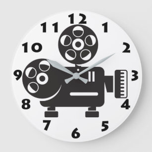 RETRO FILM PROJECTOR IN BLACK AND WHITE GROßE WANDUHR