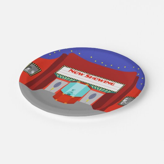 Retro Film-Theater-Papier-Teller Pappteller (Schrägansicht)