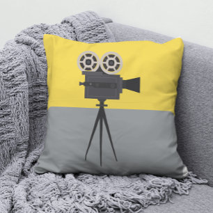 Retro-Filmkamera-Farbblock Kissen