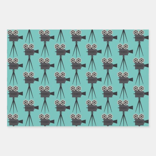 Retro-Filmkamera Geschenkpapier Set (Vorderseite 3)