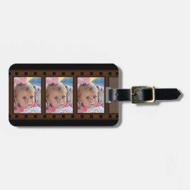 Retro-Filmstreifen Bis zu 3 Fotos für Portrait auf Gepäckanhänger