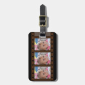 Retro-Filmstreifen Bis zu 3 Fotos für Portrait auf Gepäckanhänger (Vorderseite vertikal)