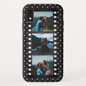 Retro Filmstrip Black Polka Dot FotoCollage Case-Mate iPhone Hülle (Rückseite)
