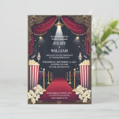 Retro-Filmticket im Kino am beliebtesten bei Hochz Einladung (Stehend Vorderseite)