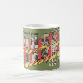 Retro Finger Lakes New York Grüße Tasse (Mittel)