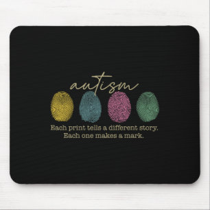 Retro Fingerabdruck Autismus Jeder Abdruck Erzählt Mousepad