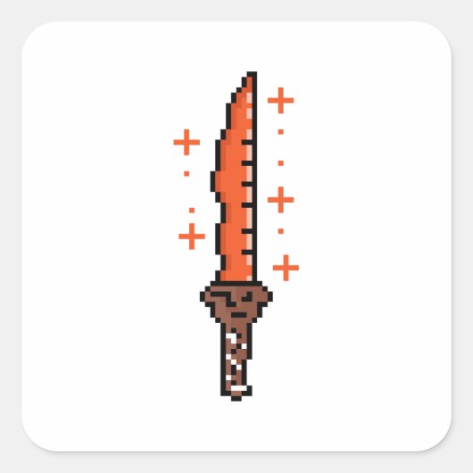Retro Fire Dagger Quadratischer Aufkleber (Vorderseite)