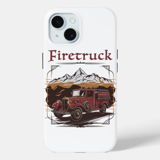 Retro fire engine mountain range Case-Mate iPhone hülle (Rückseite)