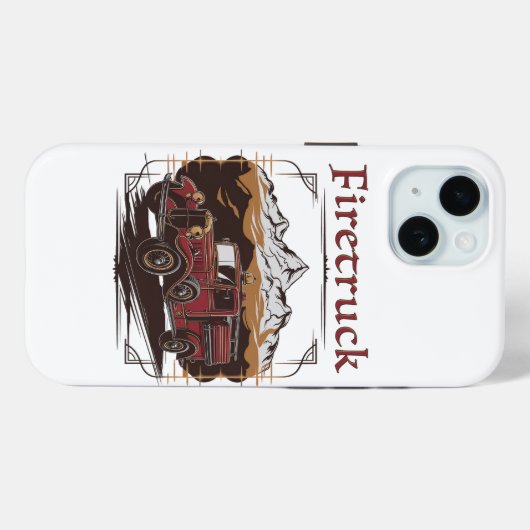 Retro fire engine mountain range Case-Mate iPhone hülle (Rückseite (Horizontal))