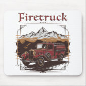 Retro fire engine mountain range mousepad (Vorne)