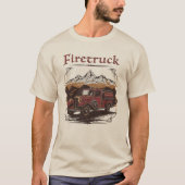 Retro fire engine mountain range T-Shirt (Vorderseite)