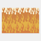 Retro Fire Flames Waves Rainbow Stripes 70er Hippi Geschenkpapier Set (Vorderseite 3)