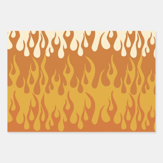 Retro Fire Flames Waves Rainbow Stripes 70er Hippi Geschenkpapier Set (Vorderseite 3)