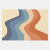 Retro Fire Flames Waves Rainbow Stripes 70er Hippi Geschenkpapier Set (Vorderseite)