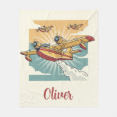 Retro Firefight Water Bomber AirPlane Fleecedecke (Vorderseite)