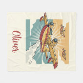 Retro Firefight Water Bomber AirPlane Fleecedecke (Vorderseite (Horizontal))