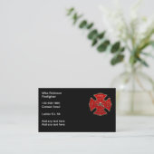 Retro Firefighter Ladenfirma Business Cards Visitenkarte (Stehend Vorderseite)