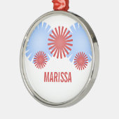 Retro Fireworks Premium Round Ornament (Links)