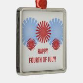 Retro Fireworks Premium Square Ornament Aus Metall (Rechts)