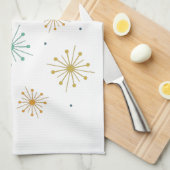 Retro Fireworks Sternexplosionen farbenfrohe Mitte Geschirrtuch (Viertel Falte)