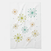 Retro Fireworks Sternexplosionen farbenfrohe Mitte Geschirrtuch (Vertikal)