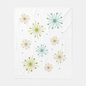 Retro Fireworks-Sternexplosionen Mitte des Jahrhun Fleecedecke (Vorderseite)