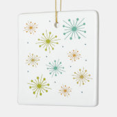 Retro Fireworks Sternexplosionen Mitte Jahrhundert Keramikornament (Links)