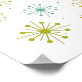 Retro Fireworks Sternexplosionen Mitte Jahrhundert Poster (Ecke)