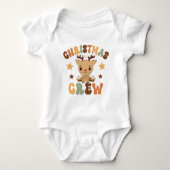 Retro First Christmas Cousin Crew Niedlich Reindee Baby Strampler (Vorderseite)