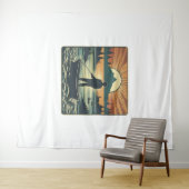 Retro-Fischerei Fisch Sunset Boote Wandteppich (Beispiel (Horizontal))