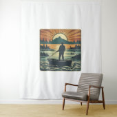 Retro-Fischerei Fisch Sunset Boote Wandteppich (Beispiel)