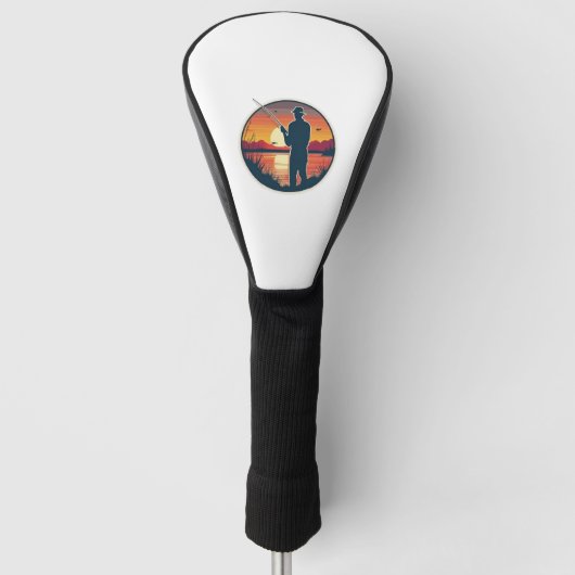 Retro-Fischerei Fischfang Golf Headcover (Vorderseite)