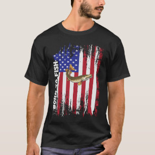 Retro-Fischerei Geboren zu Fischen Männer Frauen M T-Shirt