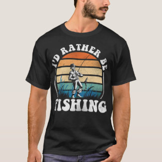 Retro Fischfang Vintag großes Felsenangeln T-Shirt