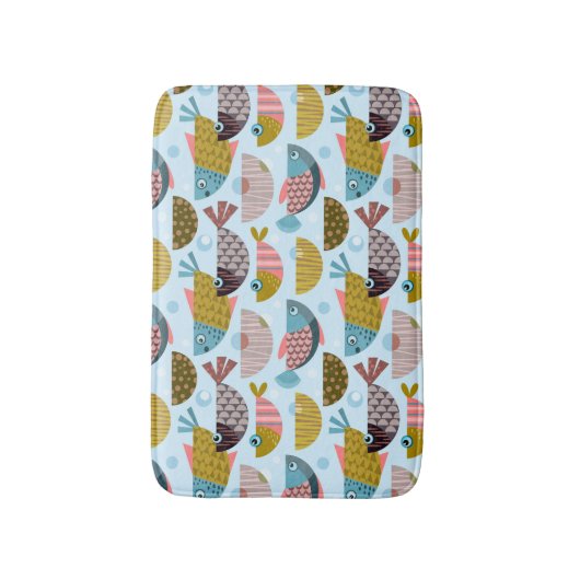 Retro Fish Badematte (Vorderseite Vertikal)