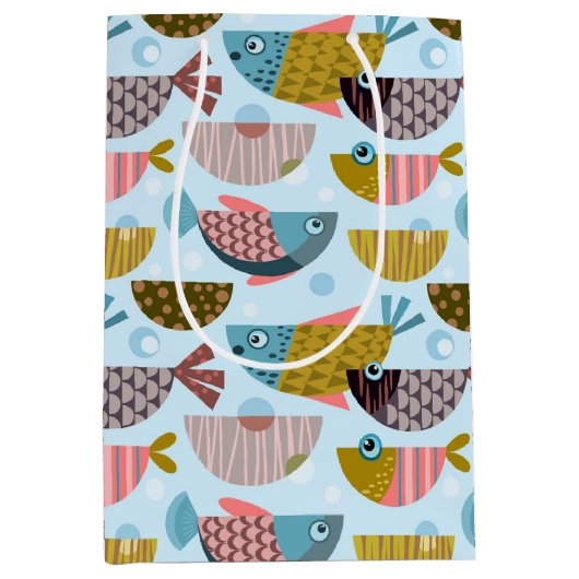Retro Fish Mittlere Geschenktüte (Vorderseite)