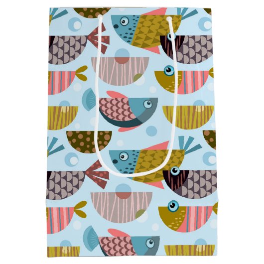 Retro Fish Mittlere Geschenktüte (Rückseite)