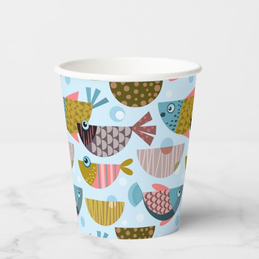 Retro Fish Pappbecher (Vorderseite)