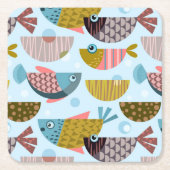 Retro Fish Rechteckiger Pappuntersetzer (Vorderseite)