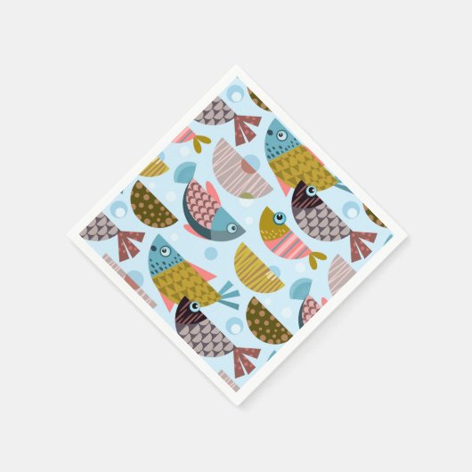 Retro Fish Serviette (Ecke)