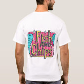 Retro Fish und Chips Vintage-Design. T-Shirt (Rückseite)