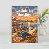 Retro Fisherman’s Wharf Fireworks Celebration Einladung (Stehend Vorderseite)