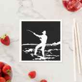Retro Fisherman-Silhouette Serviette (Beispiel)