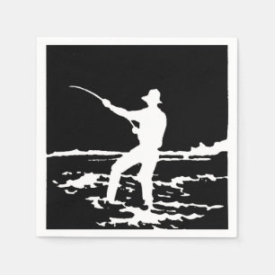 Retro Fisherman-Silhouette Serviette