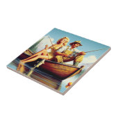 Retro FIshing Illustration Fliese (Seite)